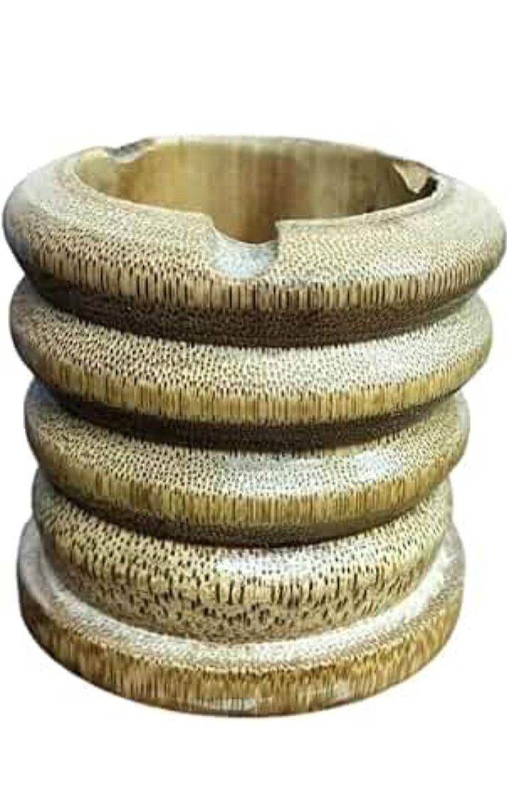 Bamboo Handicraft Cigarette Ash Tray - Features: Eco-Friendly