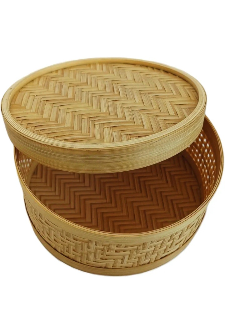 Bamboo Handicraft Storage Box - Color: Natural Brown