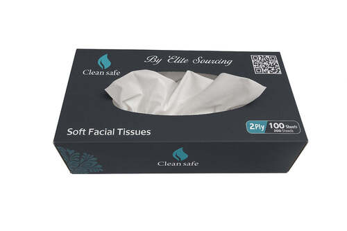 Facial Tissue Paper Box - Standard Size, White | Skin Friendly, Eco Friendly, Single Use, 9 Months Shelf Life