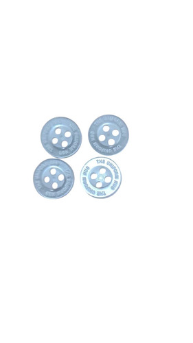 Plastic Engraved Button - Color: White