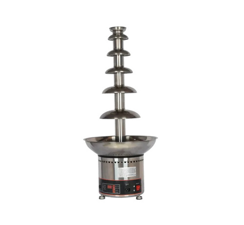 Stainless Steel 6 Layer Chocolate Fountain - 6 kg, Polished Silver, Electric 150W | Semi Automatic, 240V, 50-60Hz