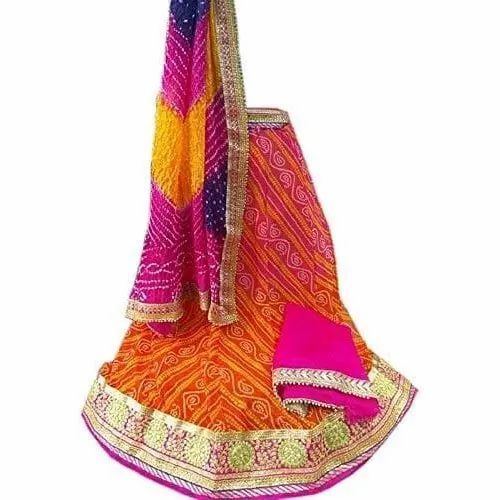 Designer Wedding Wear Silk Lehenga Choli - Multi Color Silk, Embroidered, Regular Fit | Lightweight, Soft, Breathable, Anti-Wrinkle, Dry Clean