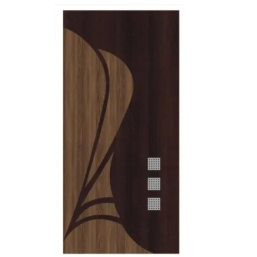 Pvc Bathroom Door - Lightweight 8mm Brown Geometric Entry Door, Water Resistant, Fire Retardant, Termite Resistant, Noise Insulating