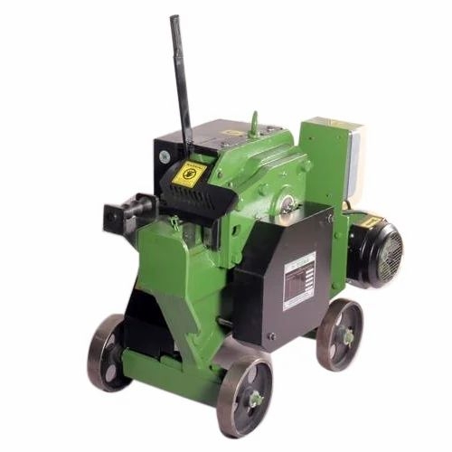 Rebar Cutting Machine - Electric Motor, Green, Standard Blade | Semi Automatic, Manual Control, High Efficiency