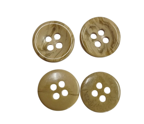 18L Polyester Wood Round Garment Button