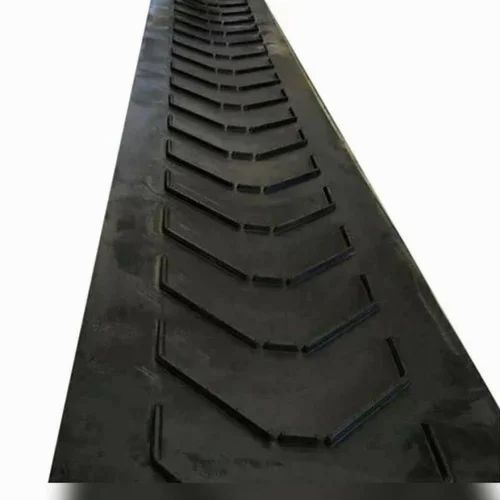 Chevron Conveyor Belt - Rubber, Standard Size, Black | Durable, Eco Friendly, Long Lasting