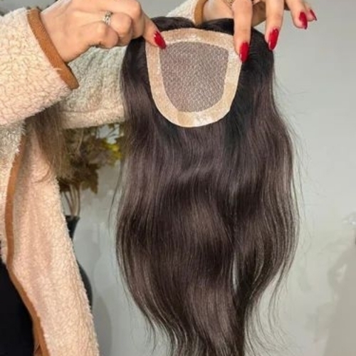 Female Hair Wig - Human Hair Long Dark Brown | Soft Texture Lightweight Heat Resistant Tangle Free Adjustable Cap