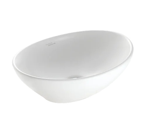Pearl Over Counter Wash Basin - Ceramic Standard Size, White, Oval | Durable, Fine Finished, Polished Surface