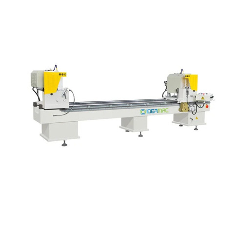 UPVC Double Head Cutting Machine - MS, 4500x1100x1400 mm, White, 3.6 kW, PLC Control, Automatic, Electric Drive