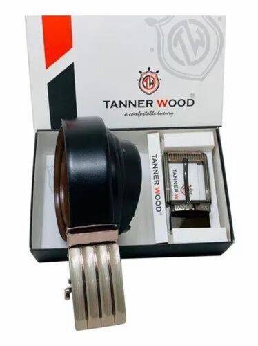 Black Leather Alloy Belt