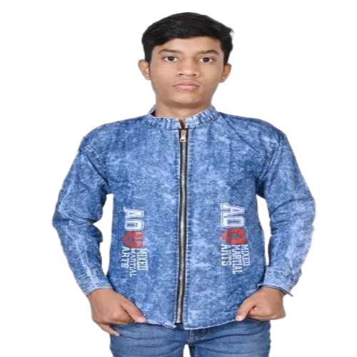 Boys Denim Printed Shirt