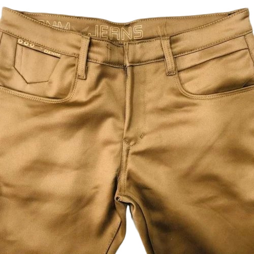 Men Brown Denim Jeans - Denim, Full Length, Straight Fit, Button Closure | Fancy, Comfortable, No Fade, Quick Dry, Washable