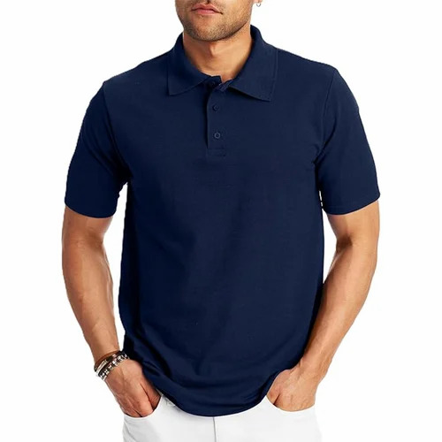 Men Short Sleeve Navy Blue Color T Shirt