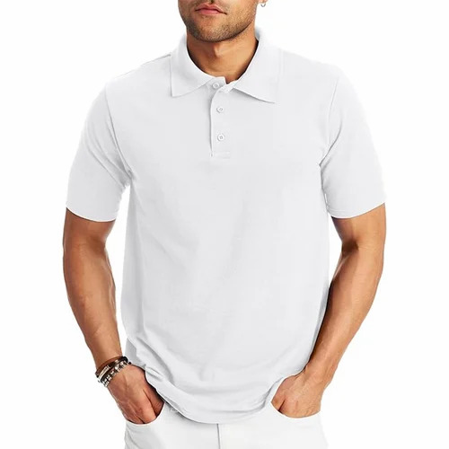Men Short Sleeve White Color T Shirt
