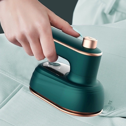 Mini Steam Iron - Dark Green, Low Power | Compact, Lightweight, Quick Heating, Steam Function, Non-Stick Soleplate, Portable