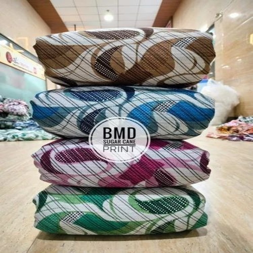 120gsm Sugarcan Print Cotton Fabric - 40 Inches, Multicolor Floral Ken Print | 100% Cotton, Anti-Static, Summer-Winter Use