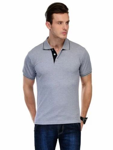 220 Gsm Grey Cotton T Shirt