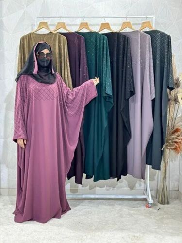 Light Stone Work Ladies Kaftaan Abaya - Cotton, All Size | Anti Wrinkle, Skin Friendly, Comfortable, Washable
