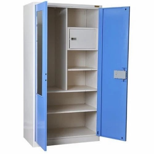 Metal Storage Cupboard - MS, 36x78x19 inches, Gray, Double Door with Glass, Modern, Durable, Eco-Friendly