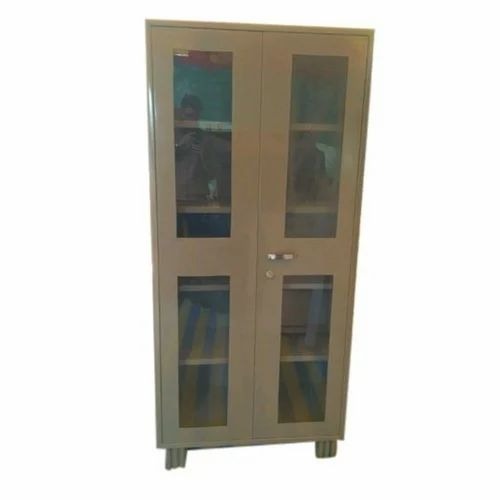 Mild Steel Office Cupboard - 5-6 Feet, Brown, Double Door Antique Hinged | Durable, Eco-Friendly