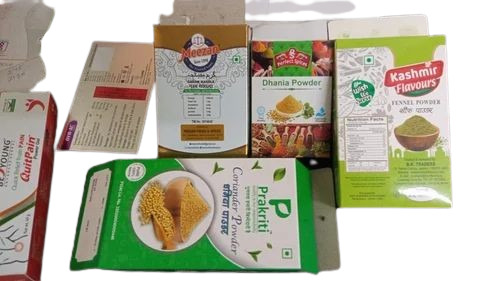 Printed Spice Packaging Box - Bleached Kraft Paperboard, Customized Size, Multicolor | Moisture Proof, Eco Friendly, Digital Print, Fine Finish