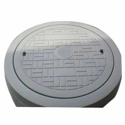 Round Manhole Cover - Steel Fiber Reinforced Concrete, 1.5 Feet, Gray | Round Shape, 40 Kg Weight
