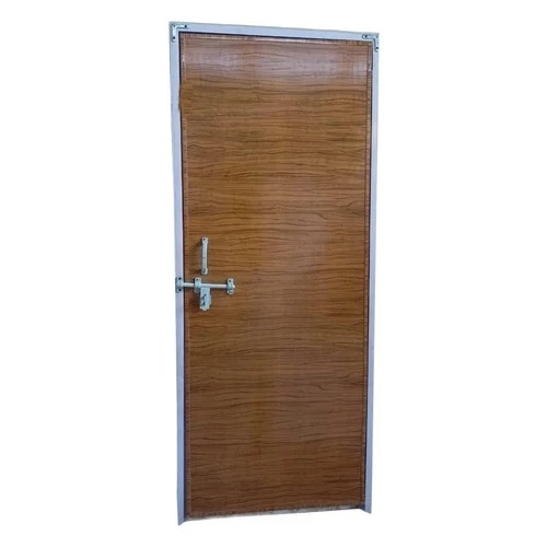10mm PVC Kitchen Door - 10mm Thickness, Brown Color, Rectangle Shape, Fine Finished | Durable, Swing Entry Door, Left Lock Handle
