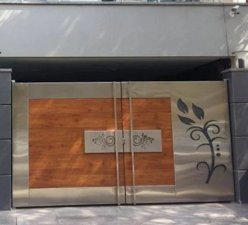 6feet Stainless Steel Main Gate - Stainless Steel, 6 Feet, Brown | Eco Friendly, Anti Corrosion, Rectangular Swing Gate