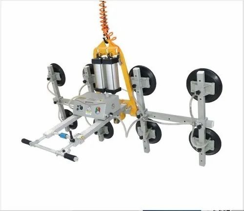 80 Kg Vacuum Glass Lifter - Mild Steel, Color Coated Silver, Vertical Orientation | Industrial Use, New, Standard Size