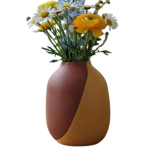 Decorative Round Terracotta Painted Vase - Color: Multi Color