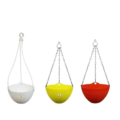 Garden Hanging Pot - Plastic, 7.5 Inch, Multicolor | Durable, Lightweight, Glossy Finish