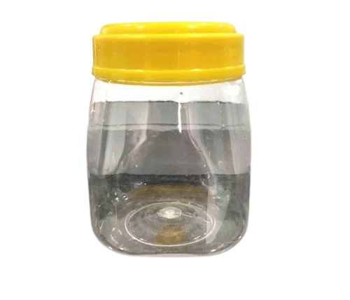 500 Ml Transparent Plastic Pet Jar - Polyethylene Terephthalate Square Shape Clear Rigid Leak Proof Lightweight Durable