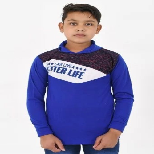 Boys Blue Cotton Hoodies