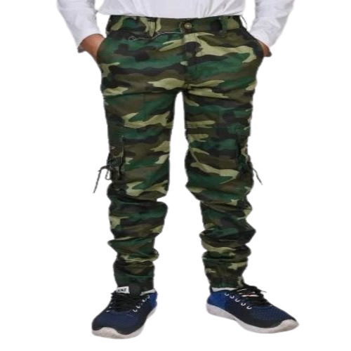 Boys Cotton Cargo Pant - Cotton, Green, Printed | Breathable, Fancy, Comfortable, Washable, No Fade