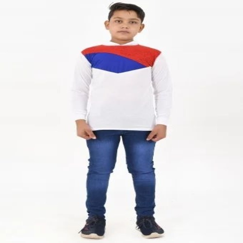 Boys White Cotton Hoodie - Full Sleeves, Hooded, Printed | Breathable, Warm, Washable, No Fade