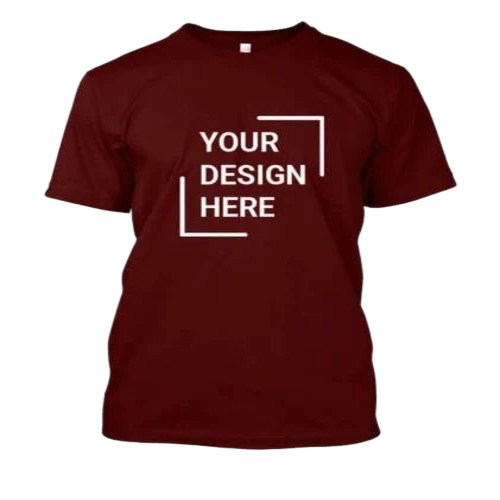 Men Printed T Shirt - Cotton, L-XXL Size, Maroon | Polo Collar, Short Sleeves, Comfortable Plain Fit