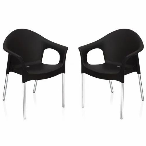 Nilkamal Novella Plastic Chairs - Plastic, Standard Size, Black | Durable, Eco-Friendly, Long Lasting