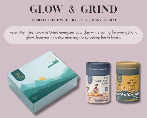 Tea Gift Box - Set Of 2 Teas (200 Grams) | Herbal And Green Matcha Chai Blends | The Syuo Cha Blend - Health Benefits: Antioxidants