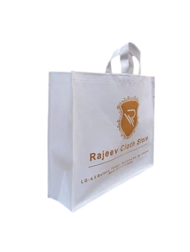 10kg White Non Woven Bag - 15x18x5 Inch, Multiple Color, 90 GSM | Printed, Eco Friendly, With Handle, Apparel Use