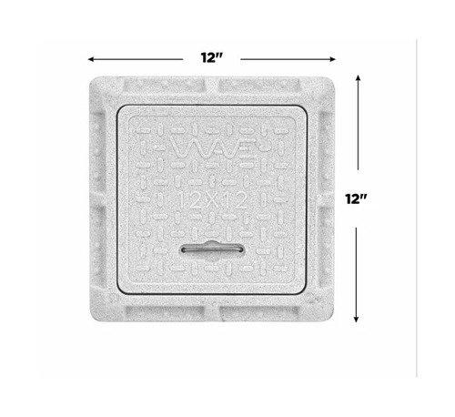 12 X 12 Inch FRP Square Manhole Cover - FRP, 12x12 Inch, 3 Ton Load Capacity | Drainage Application, No Lock
