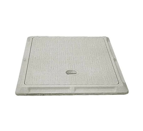 18X18 Inch FRP Square Manhole Cover - 2.5 Tonne Load Capacity, Anti-Slip Surface, SS Lifting Handles, UV Resistant