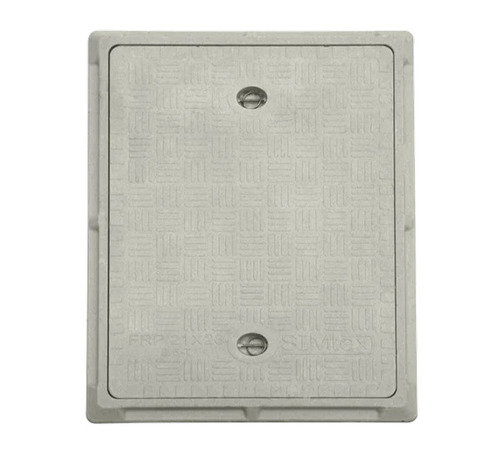 21X28 Inch FRP Rectangular Manhole Cover - 21x28 Inches, 2.5 Tone Capacity | UV Resistant, Anti-Slip, SS Lifting Handles