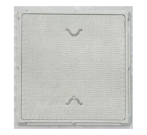 28X28 Inch FRP Square Manhole Cover - 5 Tonne Load, Anti-Slip, UV Resistant, SS Handles, Locking Facility