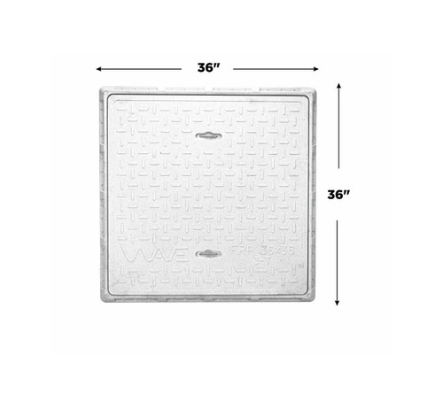 36 X 36 Inch FRP Square Manhole Cover - FRP, 36x36 Inch, 3 Ton Load Capacity | Drainage Application, No Lock