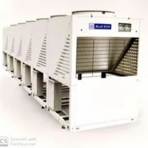 Air Cooled Scroll Chiller Blue Star Make - White Color Electrical Power Source Air Conditioner | Corrosion Resistance Rust Proof Durable