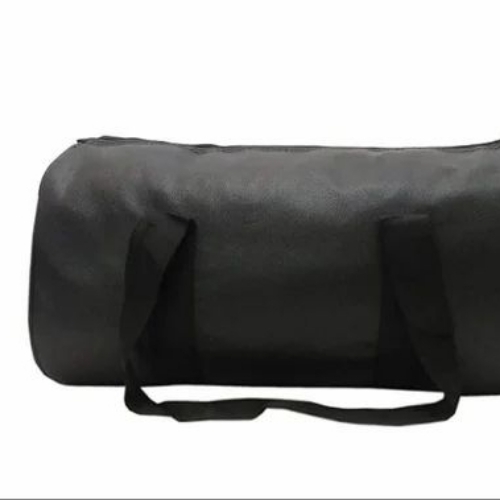 Black Rexine Gym Duffel Bag - Standard Size, Black | Adjustable Detachable Strap, Ideal for Travel and Gym