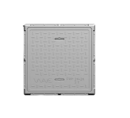 Gray Square Frp Manhole Cover - FRP, 600x600 mm, Gray, 5t Load Capacity | Drainage Application