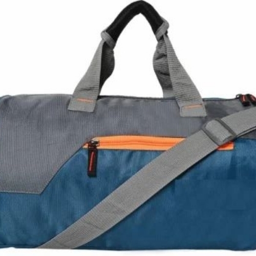 Gym Duffle Bag - Standard Size, Blue | Adjustable Detachable Strap, Travel Gym Use
