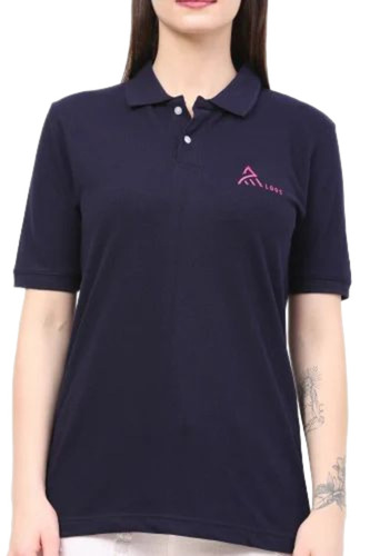 Ladies Polo T Shirt - Cotton, Customized Size, Multiple Colors | Lightweight, Breathable, Short Sleeves