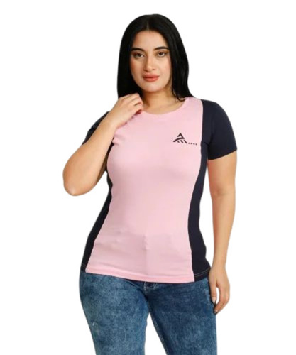 Pure Cotton Ladies T Shirt - Cotton, Customized Size, Multiple Colors | Lightweight, Breathable, Short Sleeves, O-Neck